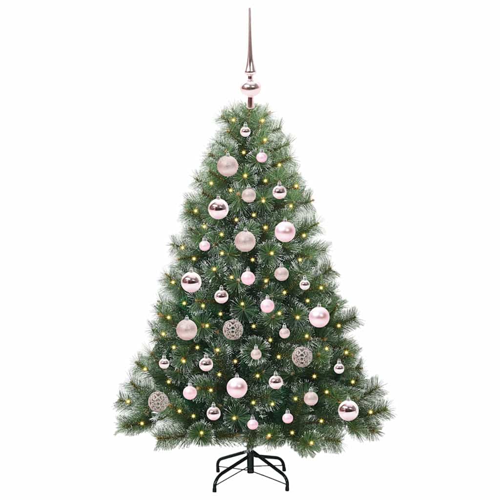 Kunstigt juletræ med 150 LED'er Grøn 120 cm PE og PVC