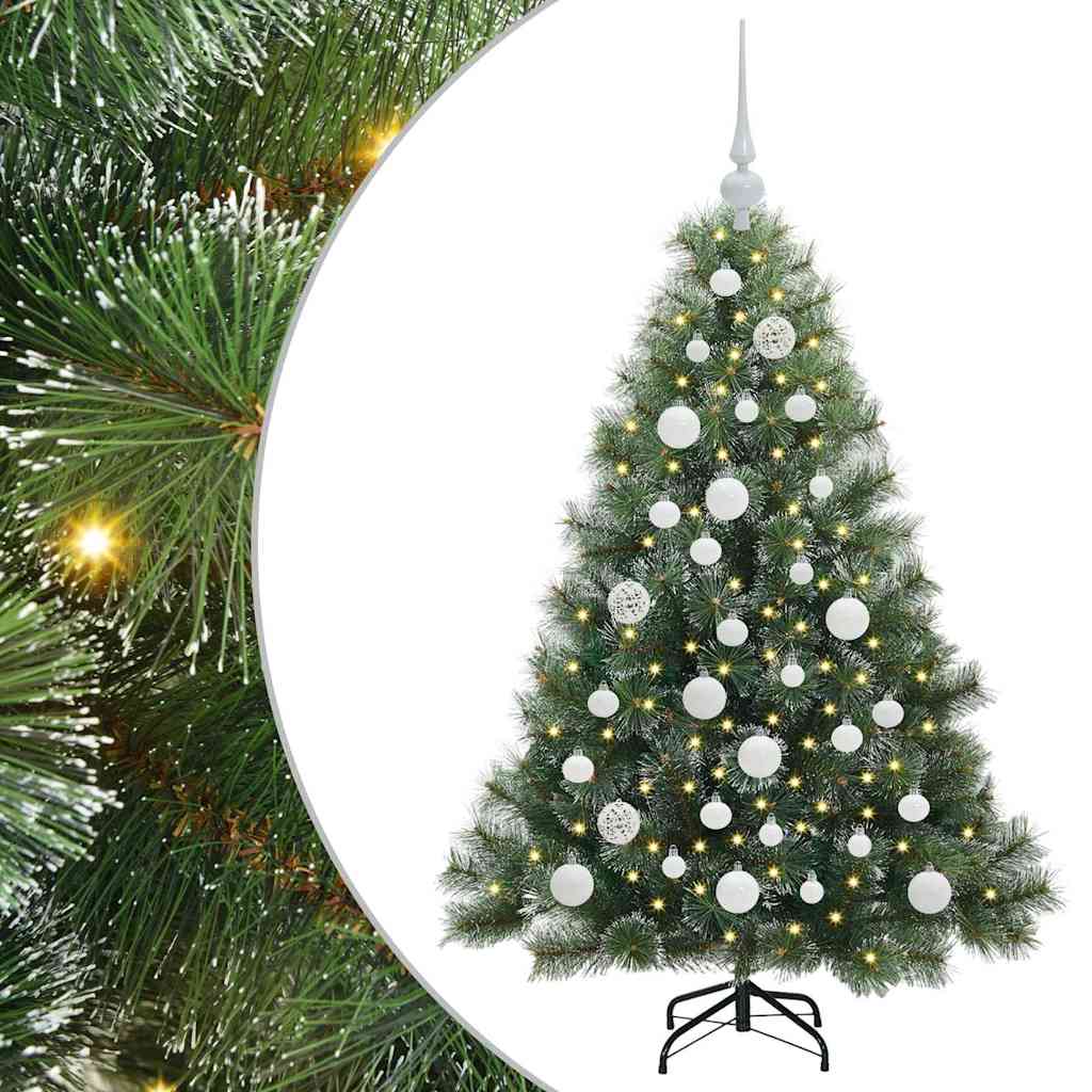 Kunstigt juletræ med 150 LED'er Grøn 120 cm PE og PVC