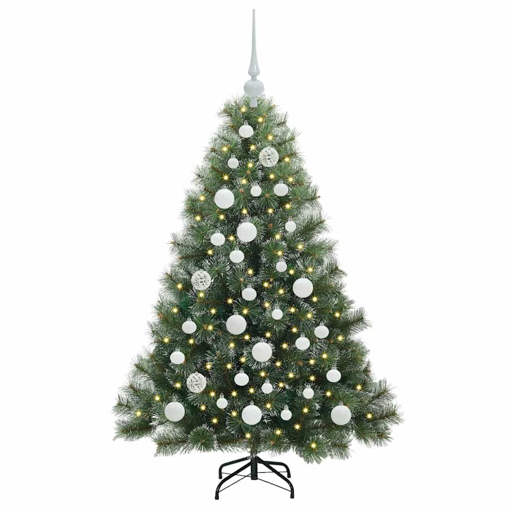 Kunstigt juletræ med 150 LED'er Grøn 120 cm PE og PVC