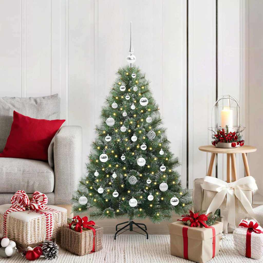 Kunstigt juletræ med 150 LED'er Grøn 120 cm PE og PVC