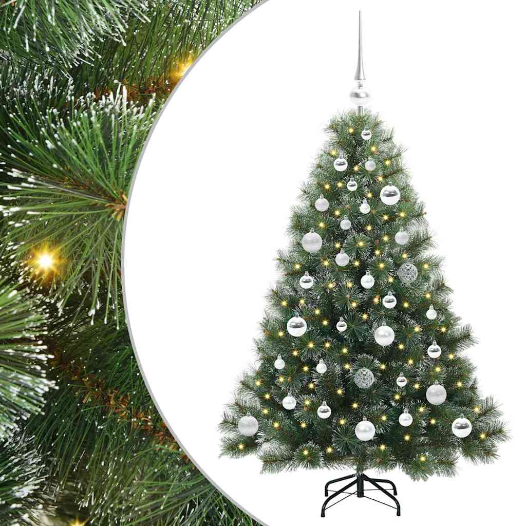 Kunstigt juletræ med 150 LED'er Grøn 120 cm PE og PVC