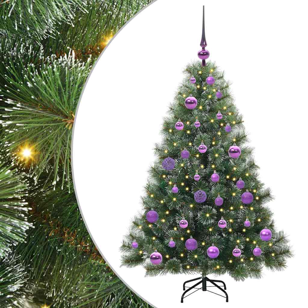 Kunstigt juletræ med 150 LED'er Grøn 120 cm PE og PVC