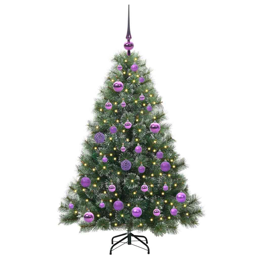 Kunstigt juletræ med 150 LED'er Grøn 120 cm PE og PVC