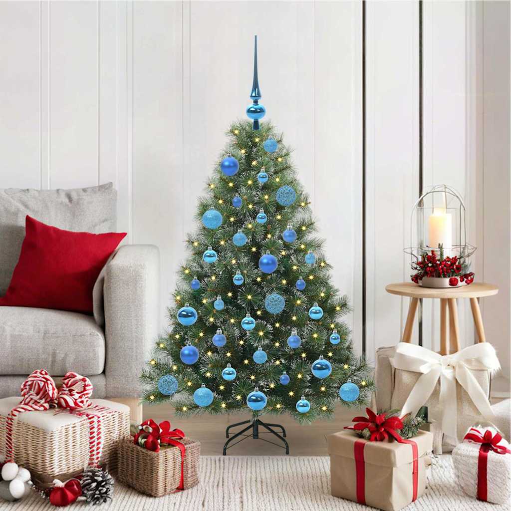 Kunstigt juletræ med 150 LED'er Grøn 120 cm PE og PVC