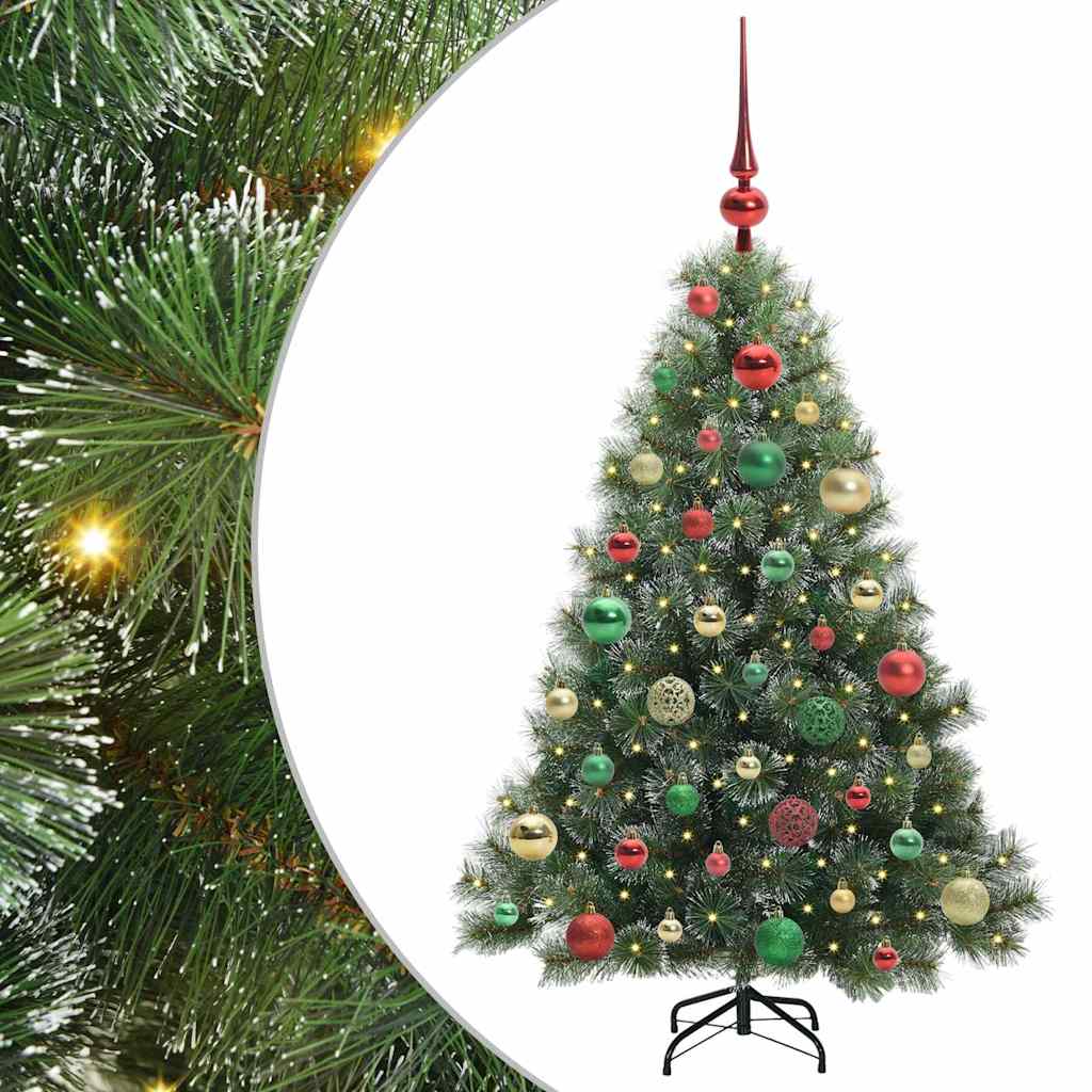 Kunstigt juletræ med 150 LED'er Grøn 120 cm PE og PVC