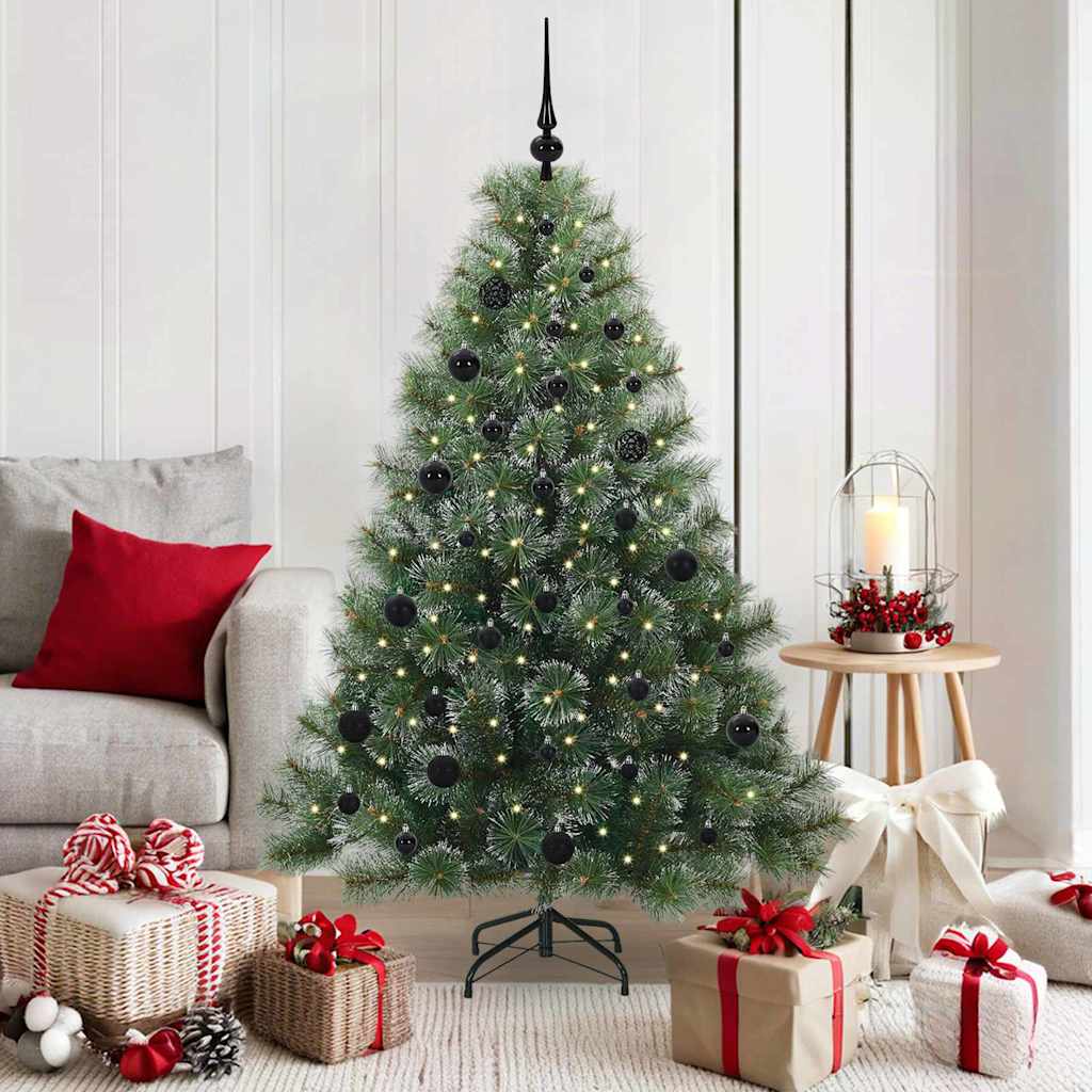 Kunstigt juletræ med 150 LED'er Grøn 150 cm PE og PVC