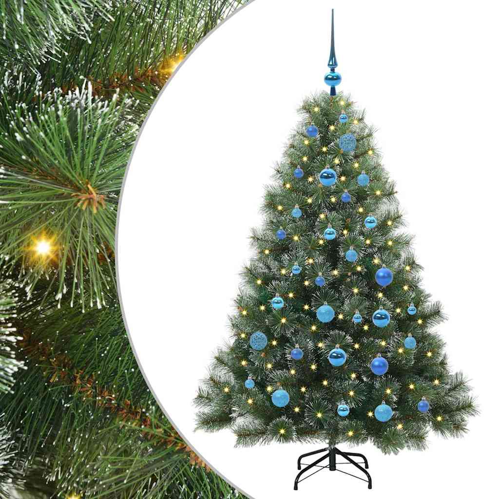 Kunstigt juletræ med 150 LED'er Grøn 150 cm PE og PVC