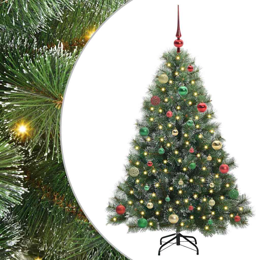 Kunstigt juletræ med 150 LED'er Grøn 150 cm PE og PVC