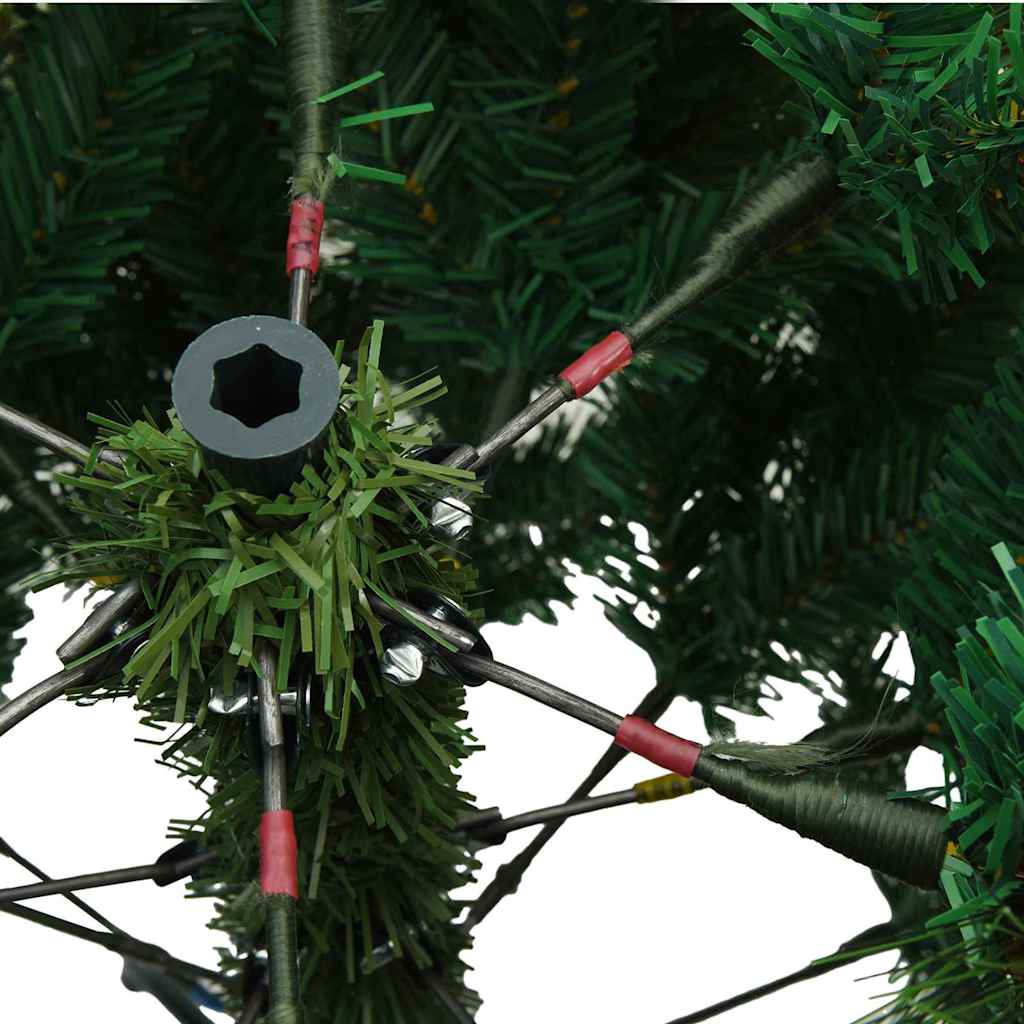 Kunstigt juletræ med 300 LED'er Grøn 180 cm PE og PVC