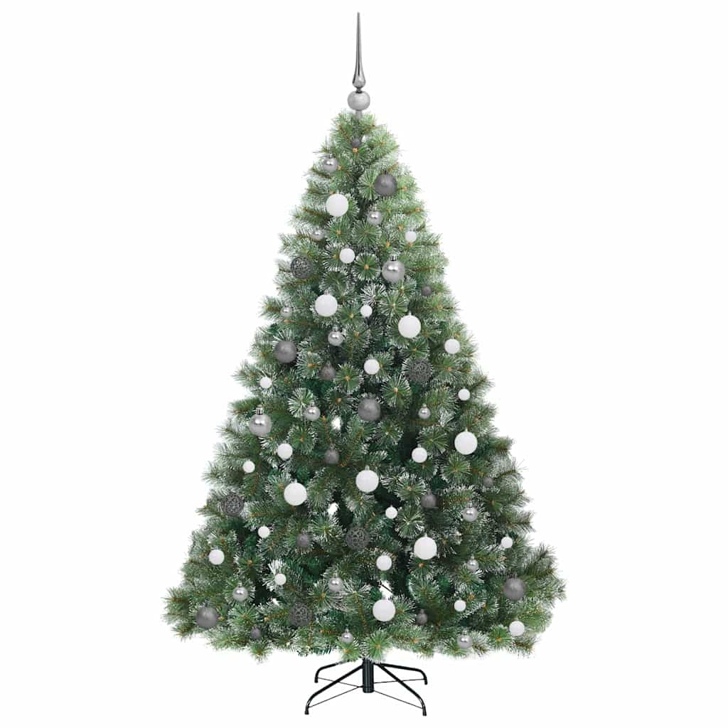 Kunstigt juletræ med 300 LED'er Grøn 180 cm PE og PVC