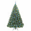 Kunstigt juletræ med 300 LED'er Grøn 180 cm PE og PVC