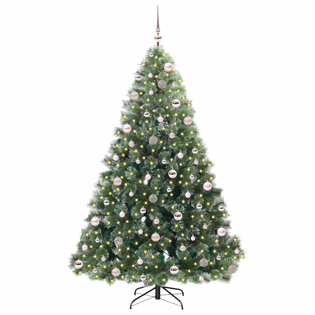 Kunstigt juletræ med 300 LED'er Grøn 210 cm PE og PVC
