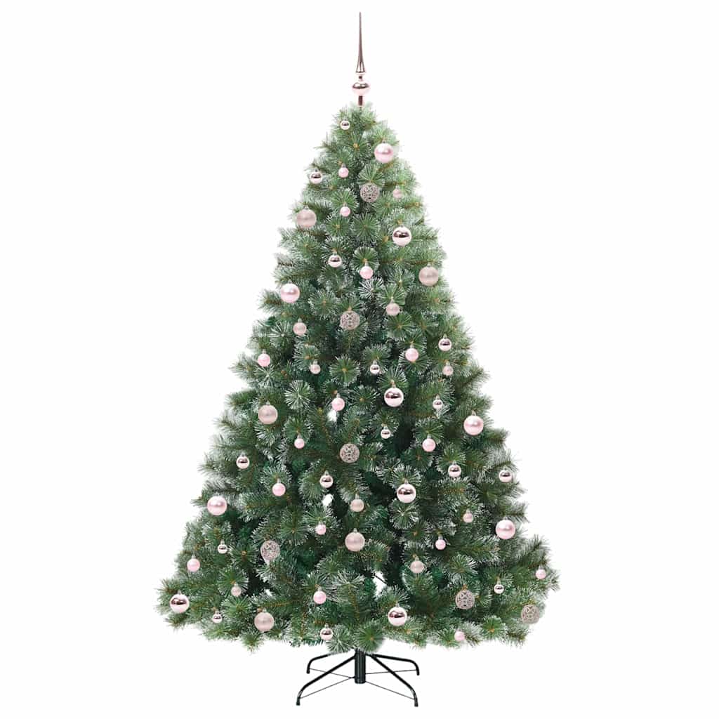 Kunstigt juletræ med 300 LED'er Grøn 210 cm PE og PVC