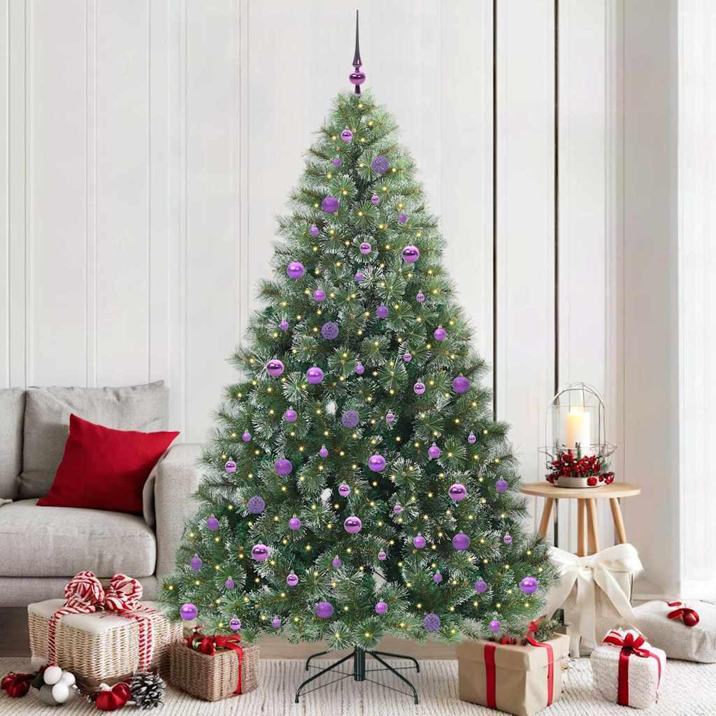 Kunstigt juletræ med 300 LED'er Grøn 210 cm PE og PVC