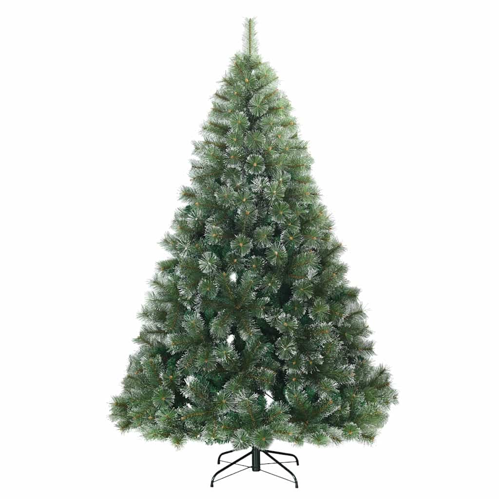 Kunstigt juletræ med 300 LED'er Grøn 210 cm PE og PVC