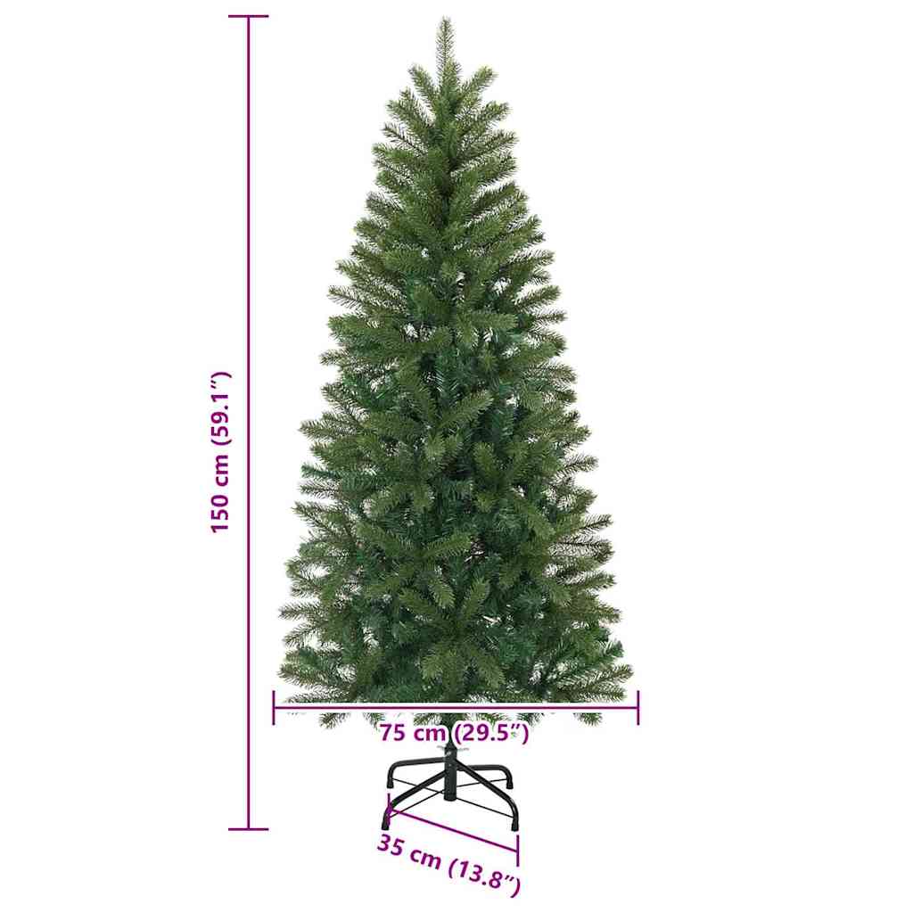 Kunstigt juletræ 150 cm PVC, PE og stål Grøn