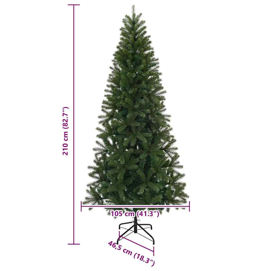 Kunstigt juletræ 210 cm PVC, PE og stål Grøn