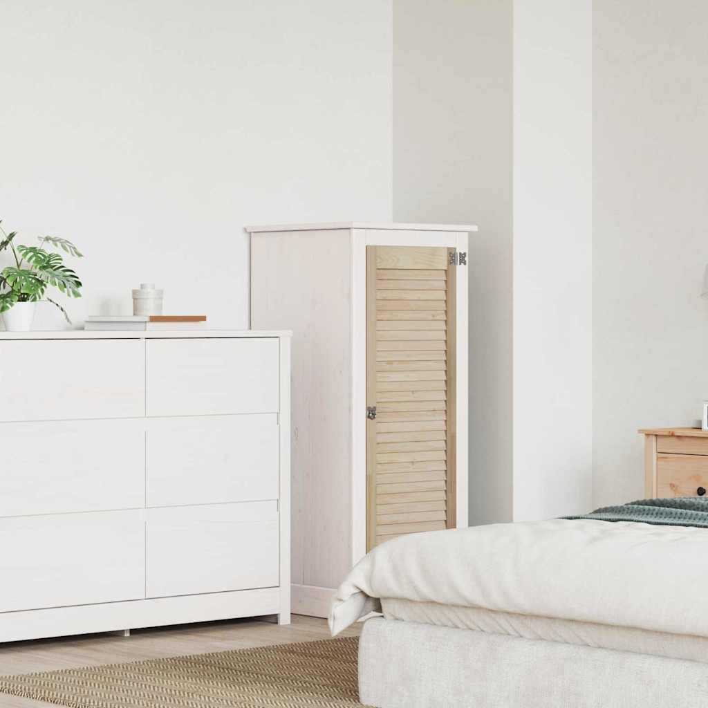Skabsdør med dør Naturfarvet 110 x 39,5 cm Massivt fyrretræ