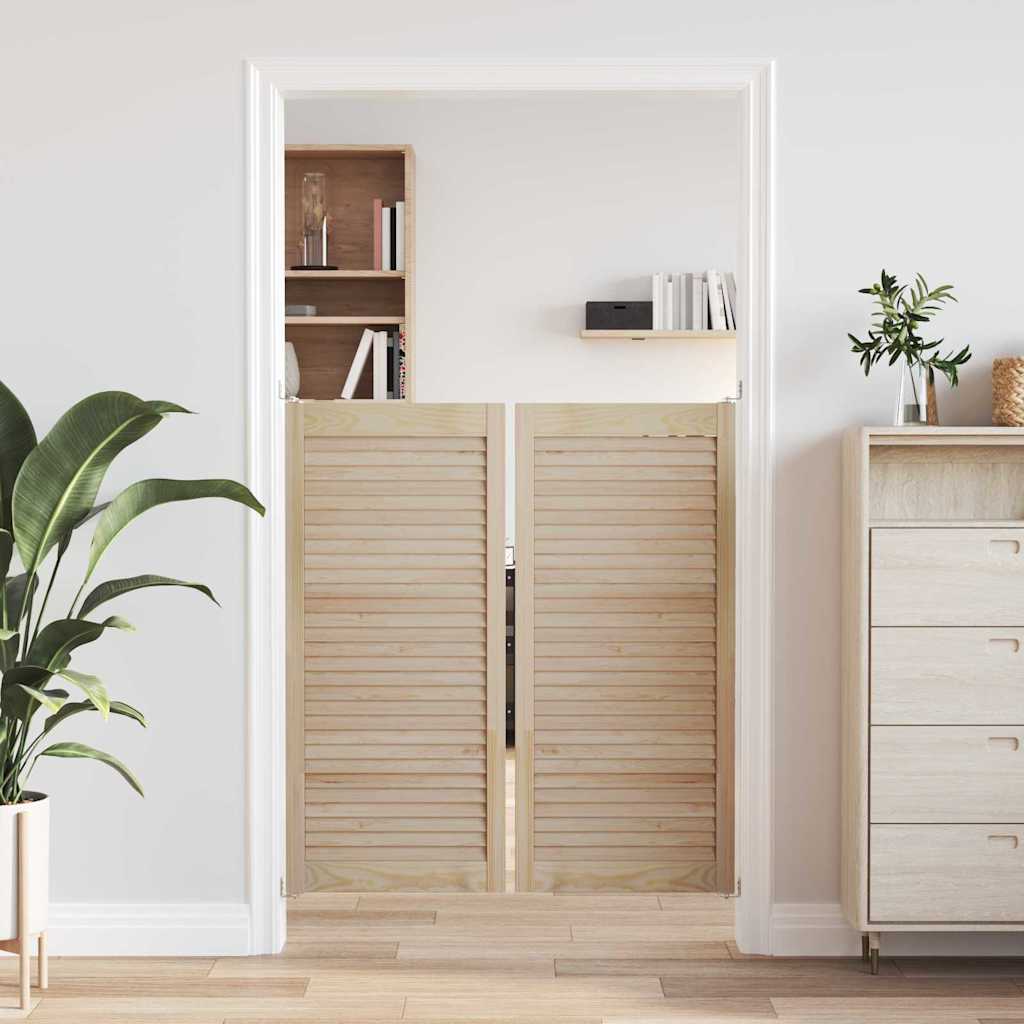 Skabsdør 2 stk. Naturfarvet 110 x 49,5 cm Massivt fyrretræ