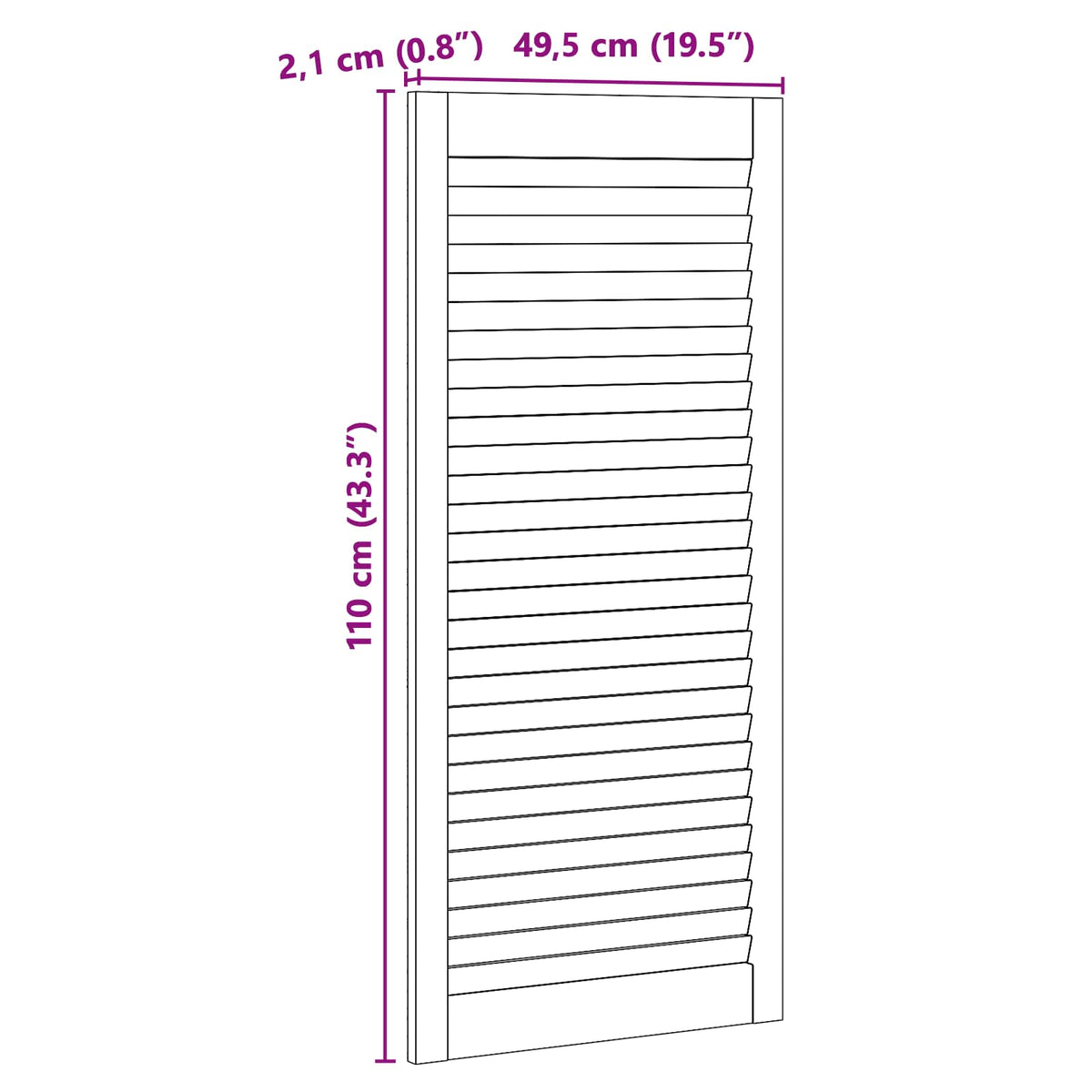 Skabsdør 2 stk. Naturfarvet 110 x 49,5 cm Massivt fyrretræ