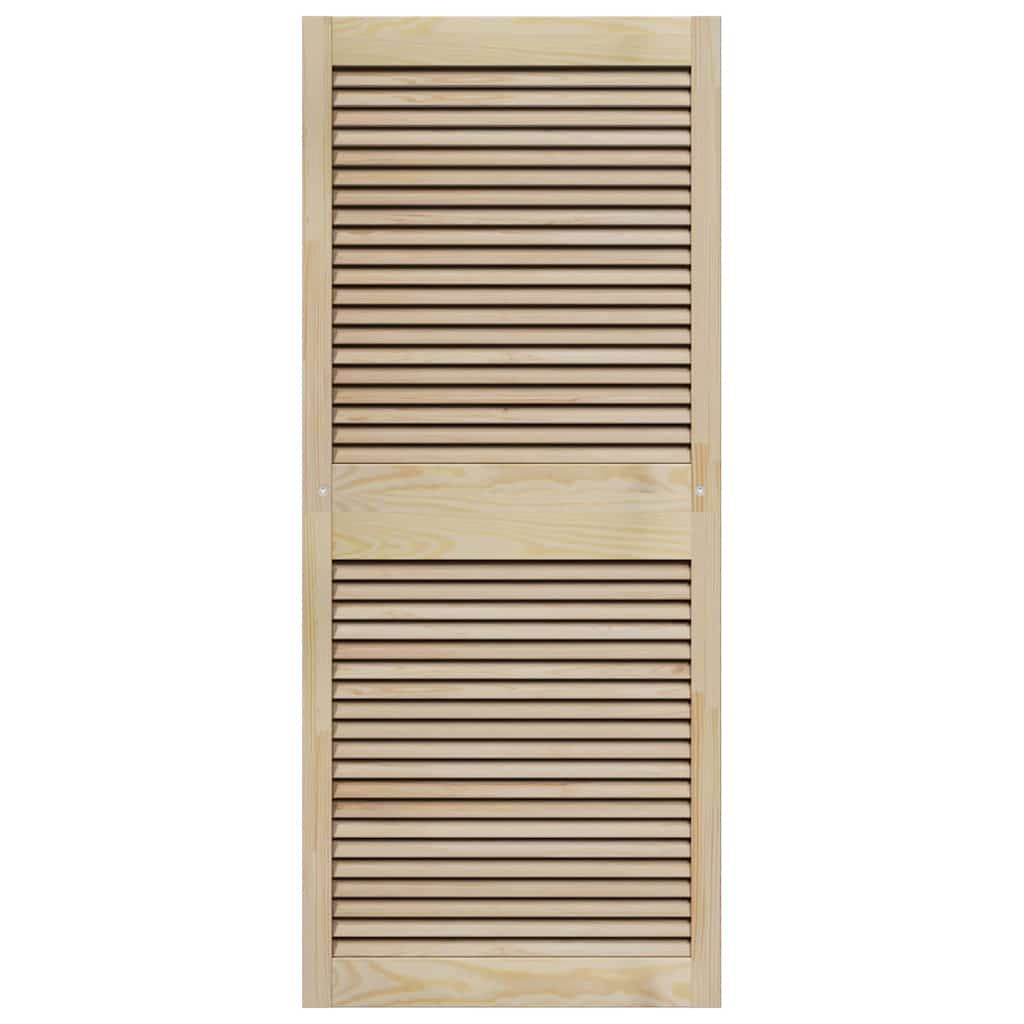 Skabsdør med dør 2 stk. Naturfarvet 140,5 x 59,5 cm