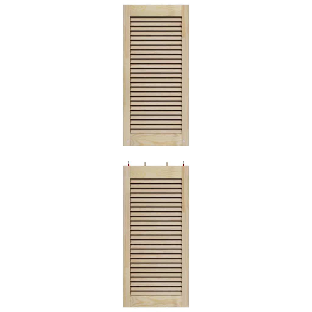 Skabsdør 2 stk. Naturfarvet 170 x 39,5 cm Massivt fyrretræ