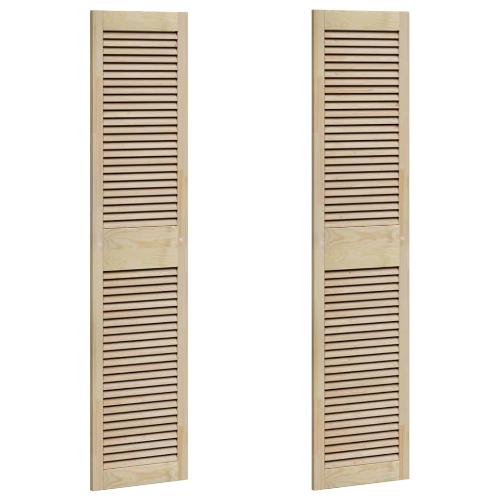 Skabsdør 2 stk. Naturfarvet 170 x 39,5 cm Massivt fyrretræ