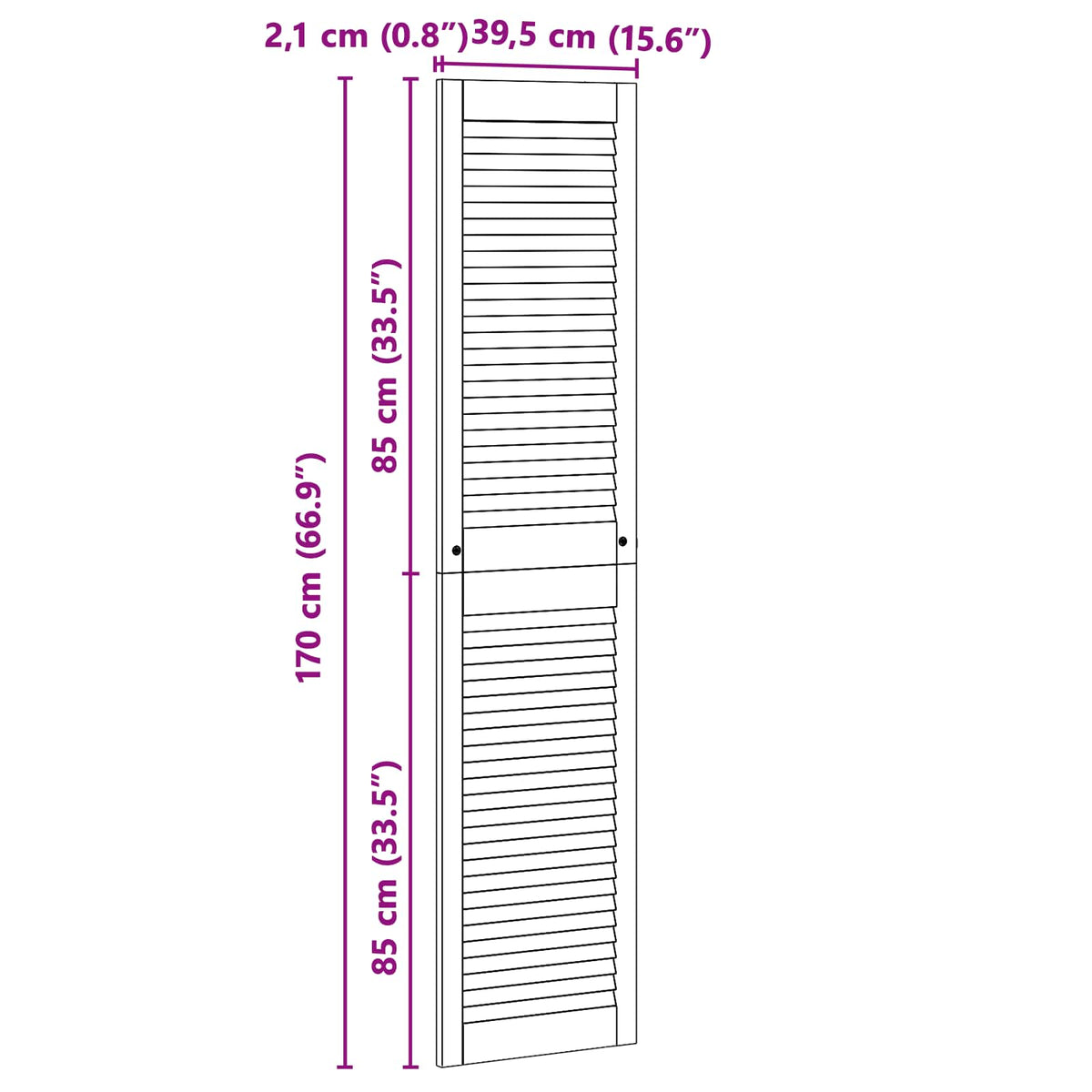 Skabsdør 2 stk. Naturfarvet 170 x 39,5 cm Massivt fyrretræ