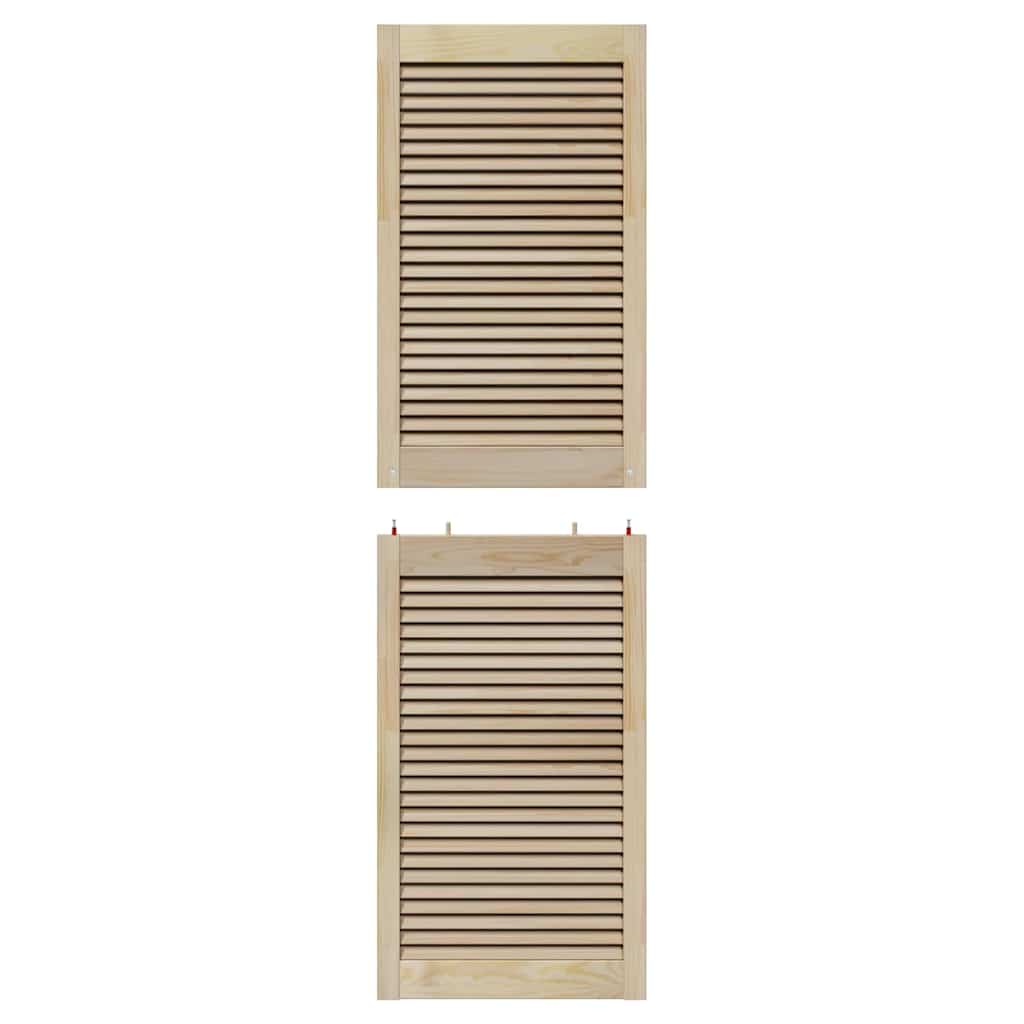 Skabsdør med dør Naturfarvet 170 x 49,5 cm Massivt fyrretræ