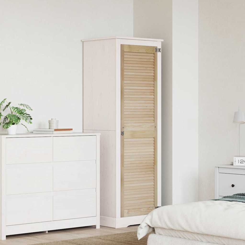 Skabsdør med dør Naturfarvet 170 x 49,5 cm Massivt fyrretræ