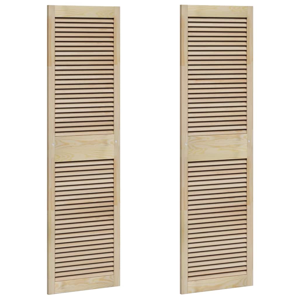 Skabsdør 2 stk. Naturfarvet 170 x 49,5 cm Massivt fyrretræ