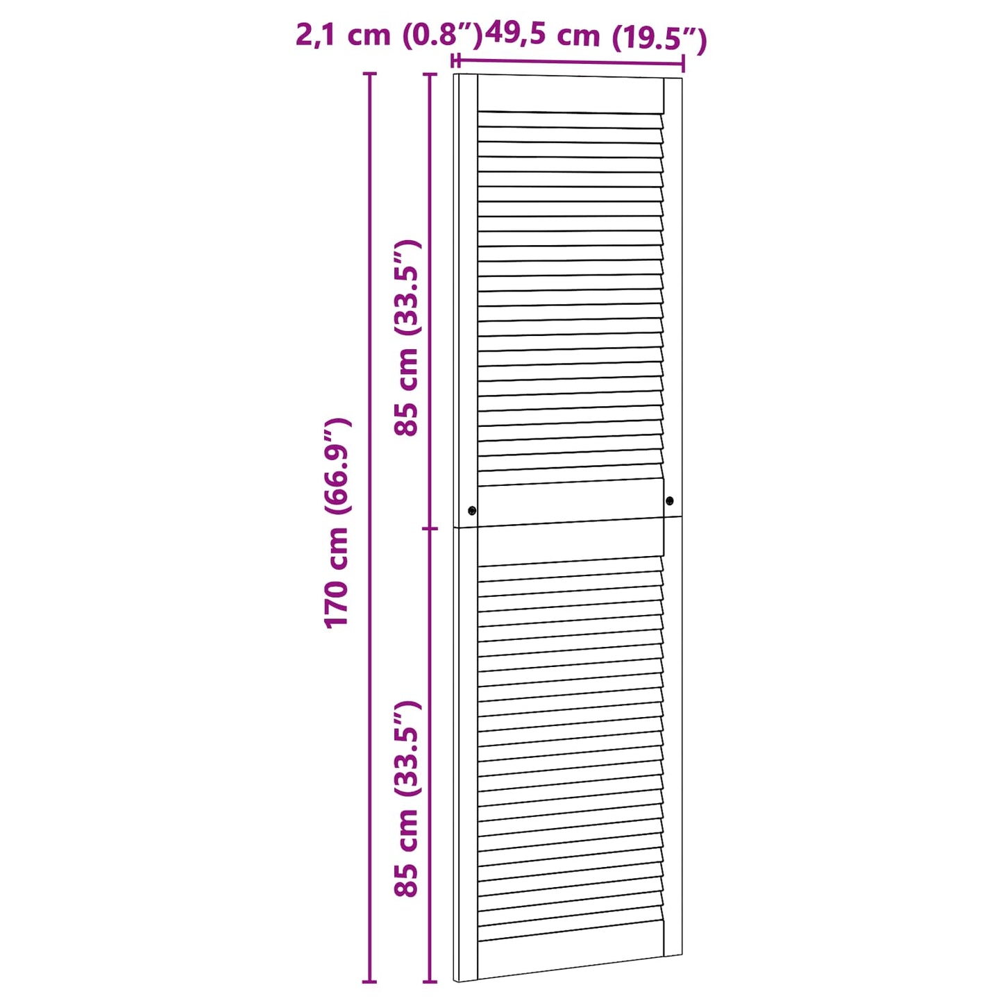 Skabsdør 2 stk. Naturfarvet 170 x 49,5 cm Massivt fyrretræ