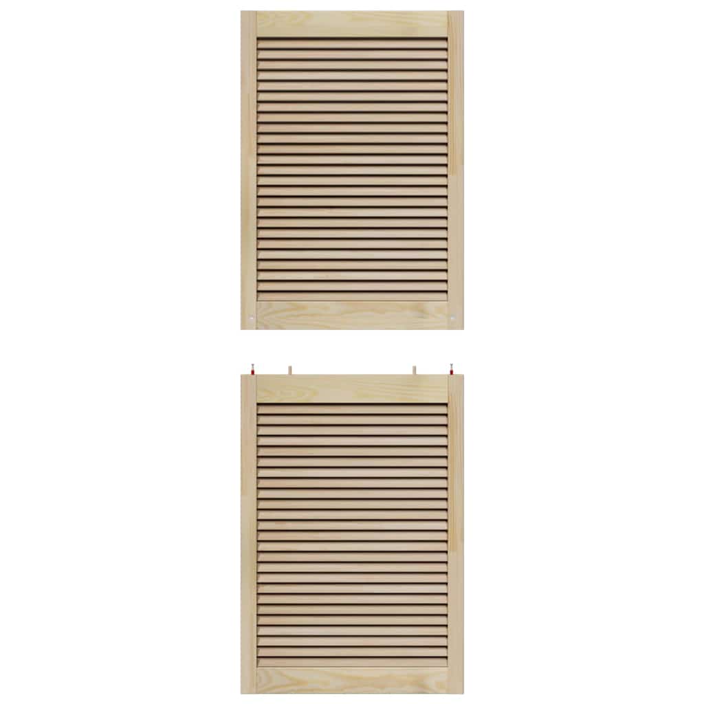Skabsdør 2 stk. Naturfarvet 170 x 59,5 cm Massivt fyrretræ
