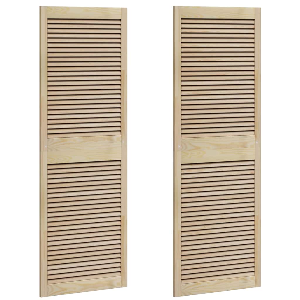 Skabsdør 2 stk. Naturfarvet 170 x 59,5 cm Massivt fyrretræ