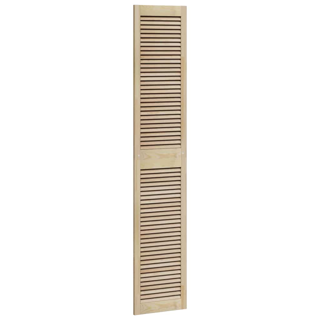 Skabsdør 2 stk. Naturfarvet 201 x 39,5 cm Massivt fyrretræ