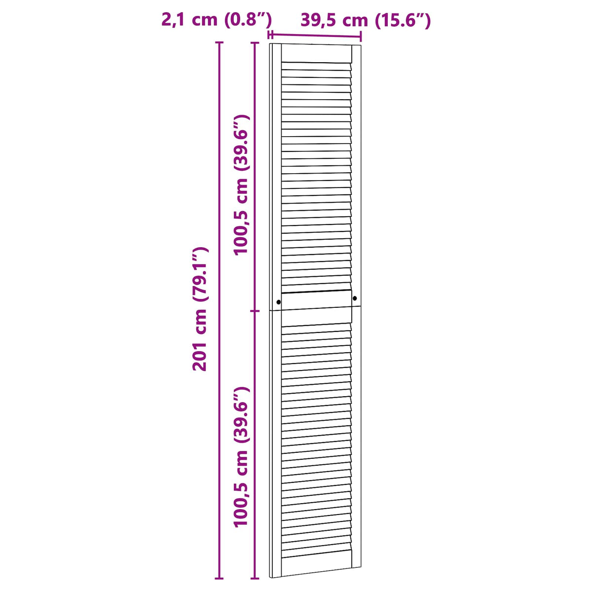 Skabsdør 2 stk. Naturfarvet 201 x 39,5 cm Massivt fyrretræ