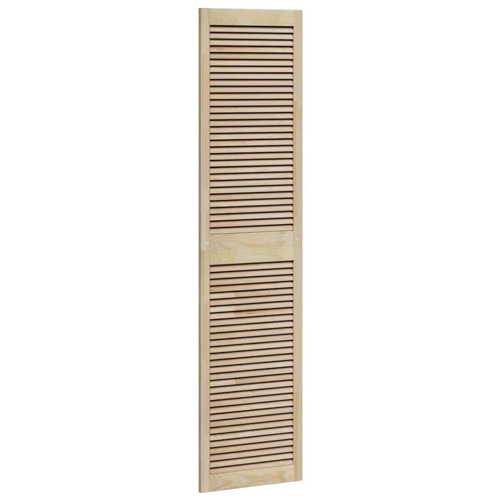 Skabsdør 2 stk. Naturfarvet 201 x 49,5 cm Massivt fyrretræ