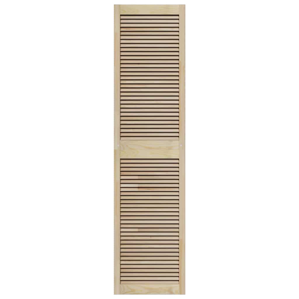 Skabsdør 2 stk. Naturfarvet 201 x 49,5 cm Massivt fyrretræ