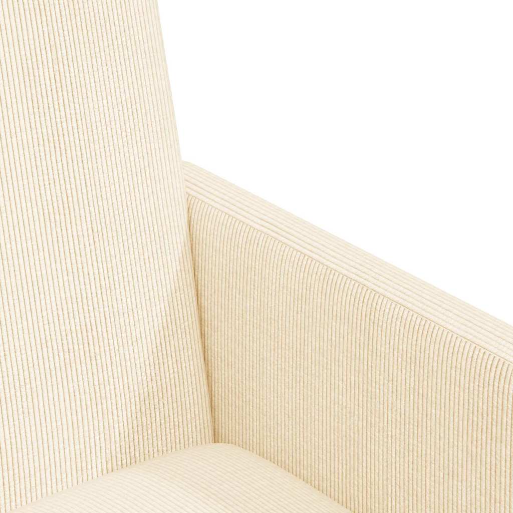 Spisebordsstole med hjul 2 stk. Corduroy stof Creme