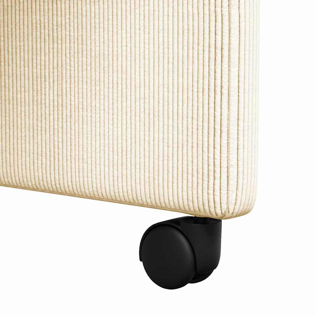 Spisebordsstole med hjul 2 stk. Corduroy stof Creme
