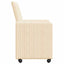 Spisebordsstole med hjul 2 stk. Corduroy stof Creme