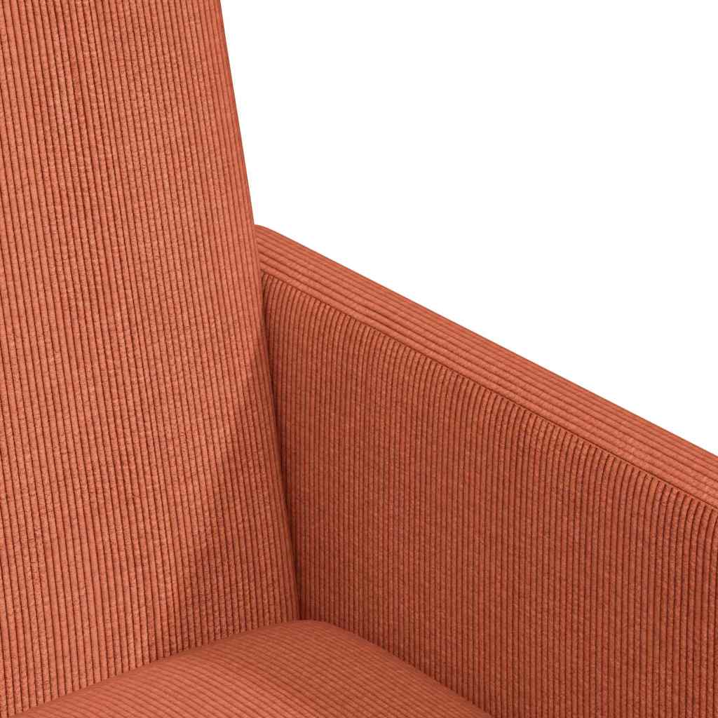 Spisebordsstole med hjul 2 stk. Corduroy stof Rød orange