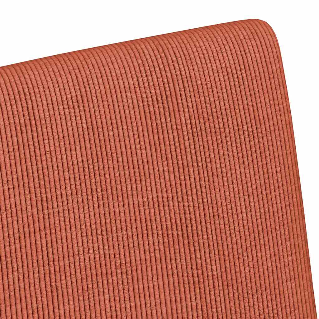 Spisebordsstole med hjul 2 stk. Corduroy stof Rød orange