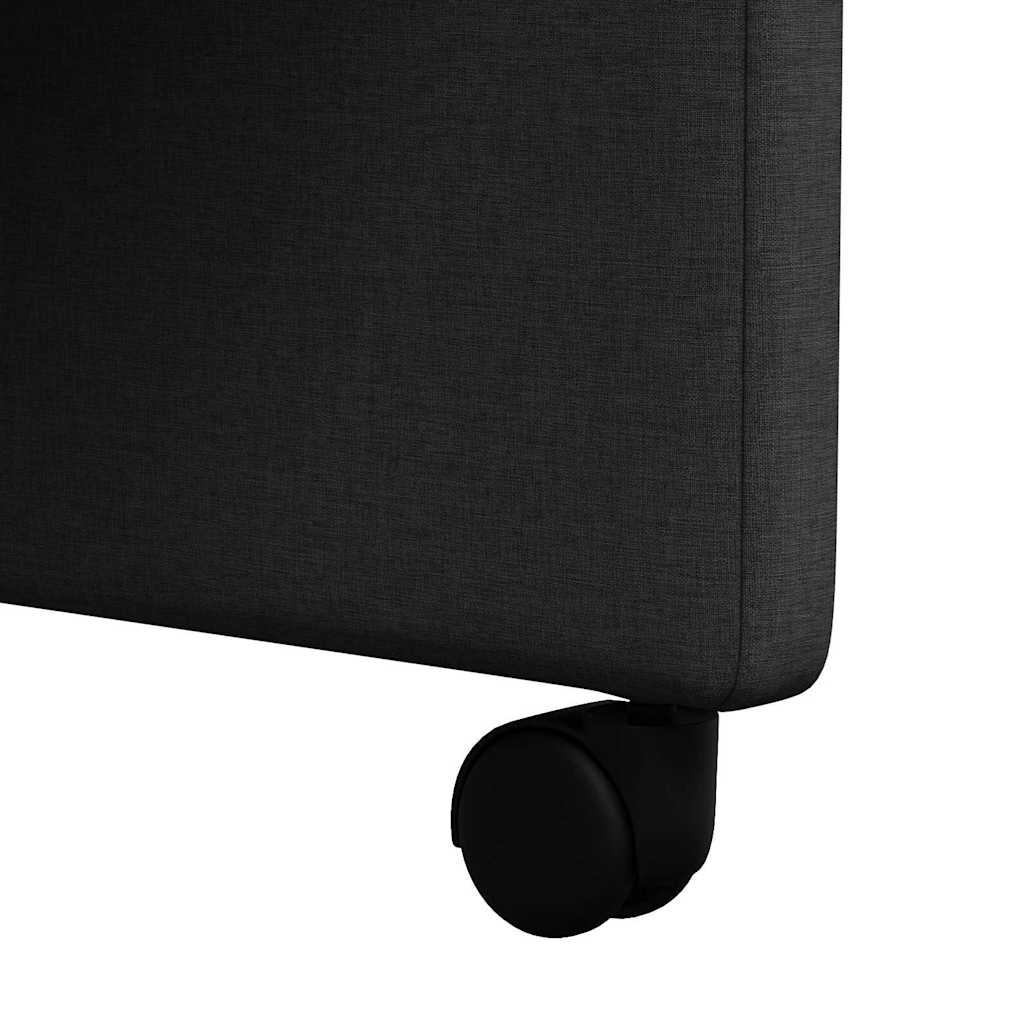 Spisebordsstole med hjul 2 stk. Stof Sort 57 x 66 x 94 cm