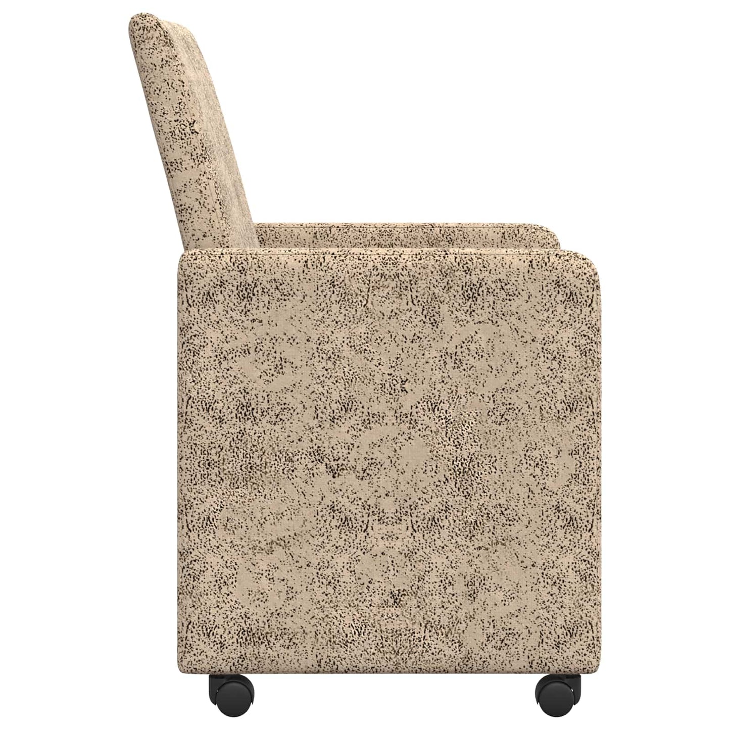 Spisebordsstole med hjul 2 stk. Faux suede læder Lysegrå