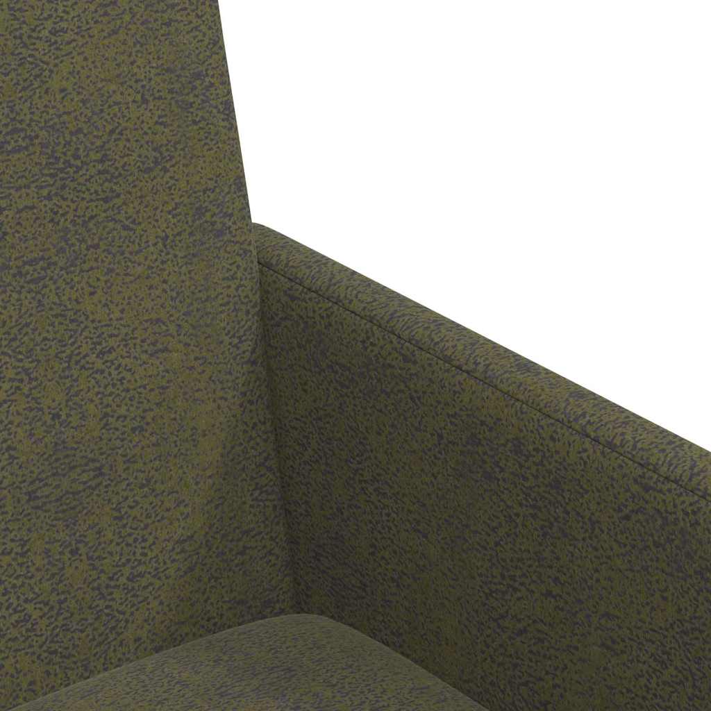 Spisebordsstole med hjul 2 stk. Faux suede læder Army grøn