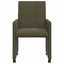 Spisebordsstole med hjul 2 stk. Faux suede læder Army grøn