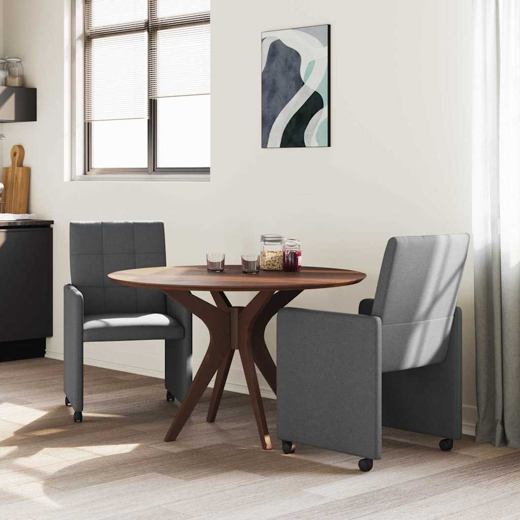 Spisebordsstole med hjul 2 stk. Stof Mørkegrå 58 x 65 x 94 cm