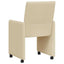 Spisebordsstole med hjul 2 stk. Stof Creme 58 x 65 x 94 cm