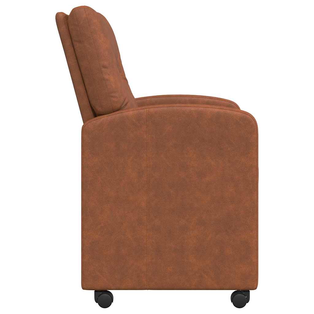 Spisebordsstole med hjul 2 stk. Kunstlæder Brun 57 x 67 x 95 cm
